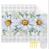Flower Eucalyptus Beach Blanket Large with Stakes Waterproof Sandproof Beach Mat with Corner Pockets for Outdoor Travel Camping Hiking Picnic,Farmhouse Daisy Buffalo Plaid Check Grey 95"x80" view 1