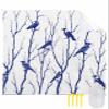 Forest Tree Bird Beach Blanket Large with Stakes Waterproof Sandproof Beach Mat with Corner Pockets for Outdoor Travel Camping Hiking Picnic Essentials,Navy Blue Branch Modern Simple White 83"x79" view 1