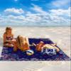 Independence Day Beach Blanket Large with Stakes Waterproof Sandproof Beach Mat with Corner Pockets for Outdoor Travel Camping Hiking Picnic Essentials,Blue Star Freedom Stripes Patriotic Flag 83"x79" view 2