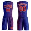 Custom Basketball Jersey Suits Blue Red Print Logo Team Name Number Personalized Sports Shirt and Shorts Set for Men Women Youth Boys Girls view 1