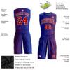 Custom Basketball Jersey Suits Blue Red Print Logo Team Name Number Personalized Sports Shirt and Shorts Set for Men Women Youth Boys Girls view 2