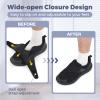FitVille Diabetic Shoes for Men Extra Wide Width Adjustable Closure Walking Shoes Swollen Feet Shoes for Neuropathy Pain Relief - EasyTop V5 (11 Wide, Jet Black) view 3