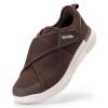 FitVille Men's Diabetic Shoes Extra Wide Adjustable Closure Walking Shoes for Swollen Feet, Neuropathy & All-Day Standing Comfort EasyTop V5 (11.5 X-Wide, Coffee) view 1