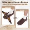 FitVille Men's Diabetic Shoes Extra Wide Adjustable Closure Walking Shoes for Swollen Feet, Neuropathy & All-Day Standing Comfort EasyTop V5 (11.5 X-Wide, Coffee) view 3