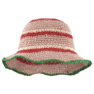 Minache Women Crochet Bucket Hats Floppy Beach Hat Floral Cap Foldable Outdoor Knitted Beanies (08170 Pink)