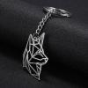 VASSAGO Stainless Steel Hollow Out Animal Keychain Backpack Car Purse Keys Accessories Purse Charm Key Ring for Men and Women (dog head keychain, silver) view 4