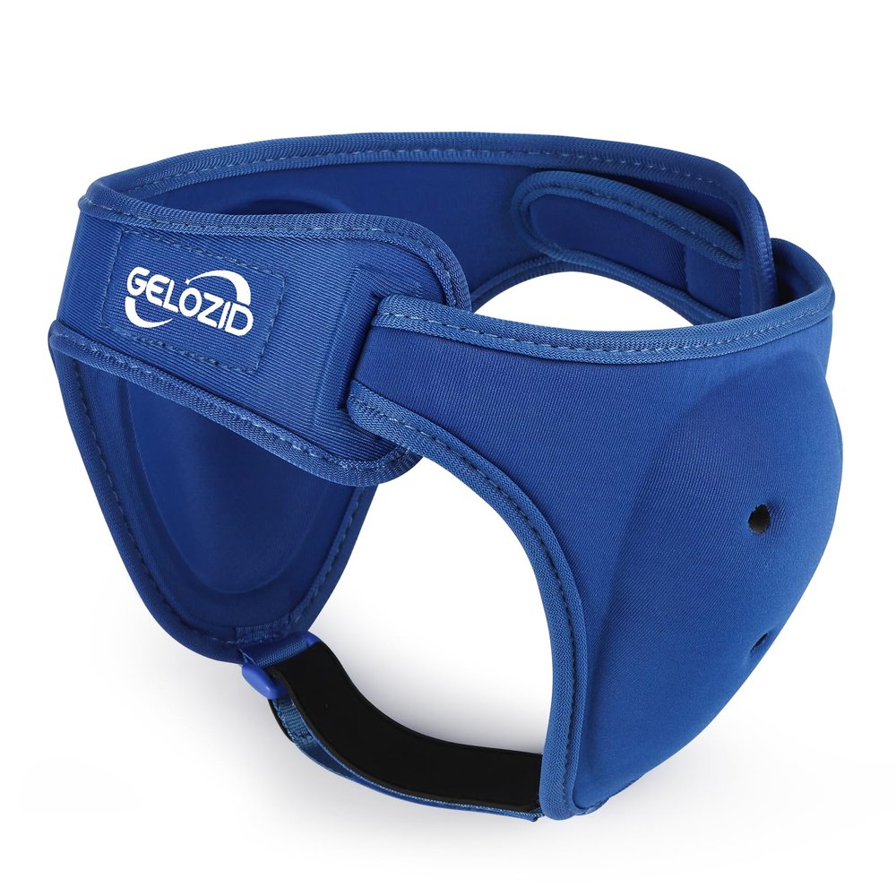 Gelozid Adjustable Wrestling Headgear for BJJ, MMA Grappling and Training, Ear Guard and Cauliflower Protection Helmet (Large, 20.7-24.6in, Blue)