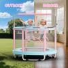 FitinOne 55" Toddler Mini Trampoline for Kids, Indoor Outdoor Toys with Swing, 440lbs Baby Kids Trampoline, Gymnastics Bar, Birthday Gifts for Boy Girl Age 1-8 view 2