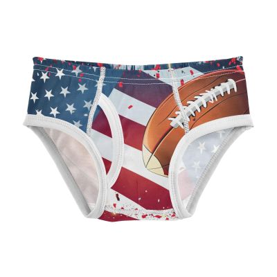 ALAZA American Flag Football Boys' Briefs Soft Underwear Available in Sizes 5t Multicolor