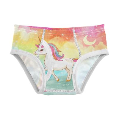 ALAZA Moon Starry Unicorn Boys' Briefs Soft Underwear Available in Sizes 5t Multicolor