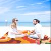 Rainbow Optical Beach Blanket Large with Stakes Waterproof Sandproof Beach Mat with Corner Pockets for Outdoor Travel Camping Hiking Picnic,Psychedelic Trippy Abstract Modern Illusion 95"x80" view 4