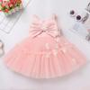 Baby Girls Dress: Baby Girls Tutu Dress Summer Spring Backless Princess Pageant Wedding Birthday Party Dresses Ruffle Tulle Bowknot Sundress Flower Girl Dresses for Babies Peach & Flower 2-3T view 2
