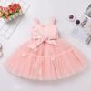 Baby Girls Dress: Baby Girls Tutu Dress Summer Spring Backless Princess Pageant Wedding Birthday Party Dresses Ruffle Tulle Bowknot Sundress Flower Girl Dresses for Babies Peach & Flower 2-3T view 3