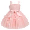 Baby Girls Dress: Baby Girls Tutu Dress Summer Spring Backless Princess Pageant Wedding Birthday Party Dresses Ruffle Tulle Bowknot Sundress Flower Girl Dresses for Babies Peach & Flower 2-3T view 4