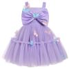 Baby Girls' Special Occasion Dresses: Toddler Tutu Dress Summer Spring Princess Pageant Wedding Birthday Party Ruffle Tulle Bowknot Flower Girl Dresses for Babies Purple & Butterfly 3-4T view 1