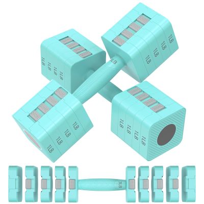 Adjustable Dumbbells Set of 2, 5-in-1 Adjustable Weight Dumbbells for Women/Men, 3lb/5lb/7lb/9lb/11lb Dumbbell Weights Set for Home Gym Workout (Blue)