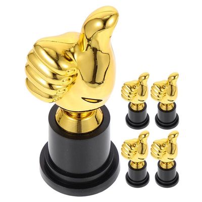 VOSAREA 5pcs Boy Girl Thumb Trophy Decorative Competition Award for Sports Events Parties and School Recognition Safe Plastic Material Smooth Creative Design