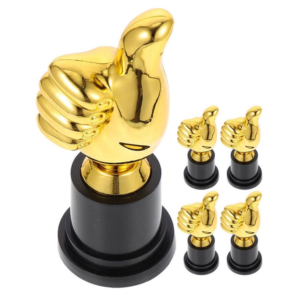 VOSAREA 5pcs Boy Girl Thumb Trophy Decorative Competition Award for Sports Events Parties and School Recognition Safe Plastic Material Smooth Creative Design