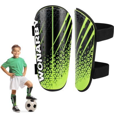 Shin Guards Soccer Youth Kids - Shin Guard for Boys Girls Teenagers 2-18 Years Old - Football Shin Pads Protection Equipment with Adjustable Straps - Green, M