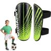 Shin Guards Soccer Youth Kids - Shin Guard for Boys Girls Teenagers 2-18 Years Old - Football Shin Pads Protection Equipment with Adjustable Straps - Green, M view 1