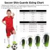 Shin Guards Soccer Youth Kids - Shin Guard for Boys Girls Teenagers 2-18 Years Old - Football Shin Pads Protection Equipment with Adjustable Straps - Green, M view 4