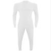 LiiYii Mens One Piece Textured Stripe Bodysuit Mock Neck Long Sleeve Unitard Full Jumpsuits White X-Large view 4