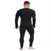 Agoky Mens One Piece Textured Stripe Full Bodysuit Costume Legging Long Sleeve Unitard Full Jumpsuits Black XX-Large view 2