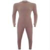 Agoky Mens One Piece Textured Stripe Full Bodysuit Costume Legging Long Sleeve Unitard Full Jumpsuits Khaki XX-Large view 3