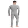 Agoky Mens One Piece Textured Stripe Full Bodysuit Costume Legging Long Sleeve Unitard Full Jumpsuits Gray XX-Large view 2