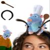 Kobataro Rat Headband Costume Spoon Hair Clip Set Shoulder Plush Toy Costume Accessories Stuffed Animal Gifts for Kids Adults view 1