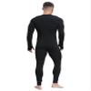 LiiYii Mens One Piece Textured Stripe Bodysuit Mock Neck Long Sleeve Unitard Full Jumpsuits Black XX-Large view 2