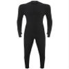 LiiYii Mens One Piece Textured Stripe Bodysuit Mock Neck Long Sleeve Unitard Full Jumpsuits Black XX-Large view 3