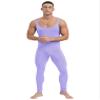 Freebily Mens Square Neck Sleeveless Full-Body Unitard Athletic Dance Party Club Costume Jumpsuits Lavender XX-Large view 1