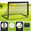 2 Soccer Goal of 4X3 FT for Backyard, Portable Football Goal Training Equipment with Soccer Ball, 10 Football Cones, Carry Bag, Practice Net for Youth Games, Sports - Black view 2