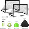2 Soccer Goal of 4X3 FT for Backyard, Portable Football Goal Training Equipment with Soccer Ball, 10 Football Cones, Carry Bag, Practice Net for Youth Games, Sports - Black view 3
