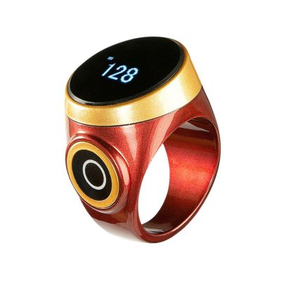 Makamsui Smart Ring Counter Electronic Hand Tally Counter Count Clicker, Waterproof Digital Display Finger Counter Rechargeable for Islamic Muslims, Golf, Goods Counting, Knitting Wine Red