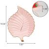 VanEnjoy Decorative Candy Dishes - Pink Ceramic Key Bowl for Entryway Table, Leaf Jewelry Plate Tray view 2