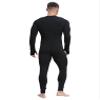 Freebily Mens One Piece Full Bodysuit Mock Neck Long Sleeve Unitard Textured Stripe Jumpsuits Shapeweawr Black XX-Large view 2