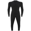 Freebily Mens One Piece Full Bodysuit Mock Neck Long Sleeve Unitard Textured Stripe Jumpsuits Shapeweawr Black XX-Large view 3