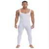 Zaldita Mens Sleeveless Jumpsuits Unitard Long Pants One Piece Square Neck Sleeveless Stretchy Bodysuits White X-Large view 1