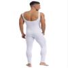 Zaldita Mens Sleeveless Jumpsuits Unitard Long Pants One Piece Square Neck Sleeveless Stretchy Bodysuits White X-Large view 3
