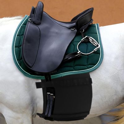 DayoVortex Black Horse Belly Guard Cover for Protecting Abdomen from Spurs and Injured Skin Comfortable Belly Band Breathable Horse Spurs Band Full Size (M) Width:30CM