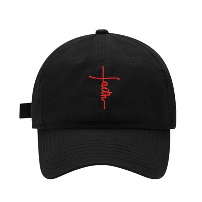 Baseball Cap Mens Women Jesus Cross 1 Embroidered Unisex Cotton Adjustable Outdoor Dad Hats for Men (Black,7 1/2)