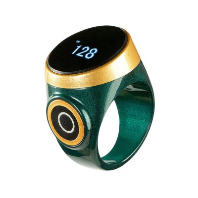 Makamsui Smart Ring Counter Electronic Hand Tally Counter Count Clicker, Waterproof Digital Display Finger Counter Rechargeable for Islamic Muslims, Golf, Goods Counting, Knitting Green