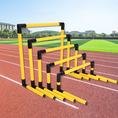 EliteBloom Set of 5 Soccer Training Hurdles, PVC Pipe Hurdles Equipment Easy to Assemble, Lightweight Speed Agility Practice Hurdles for Track and Field (Yellow)