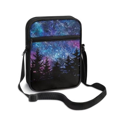 AZULCUSTO Starry Sky Small Messenger Bag for Women Men Unisex Shoulder Bag with Pockets Cute Crossbody Bags Fit Credit Cards,Id,Driver's License,Checkbook,Passport,Receipt