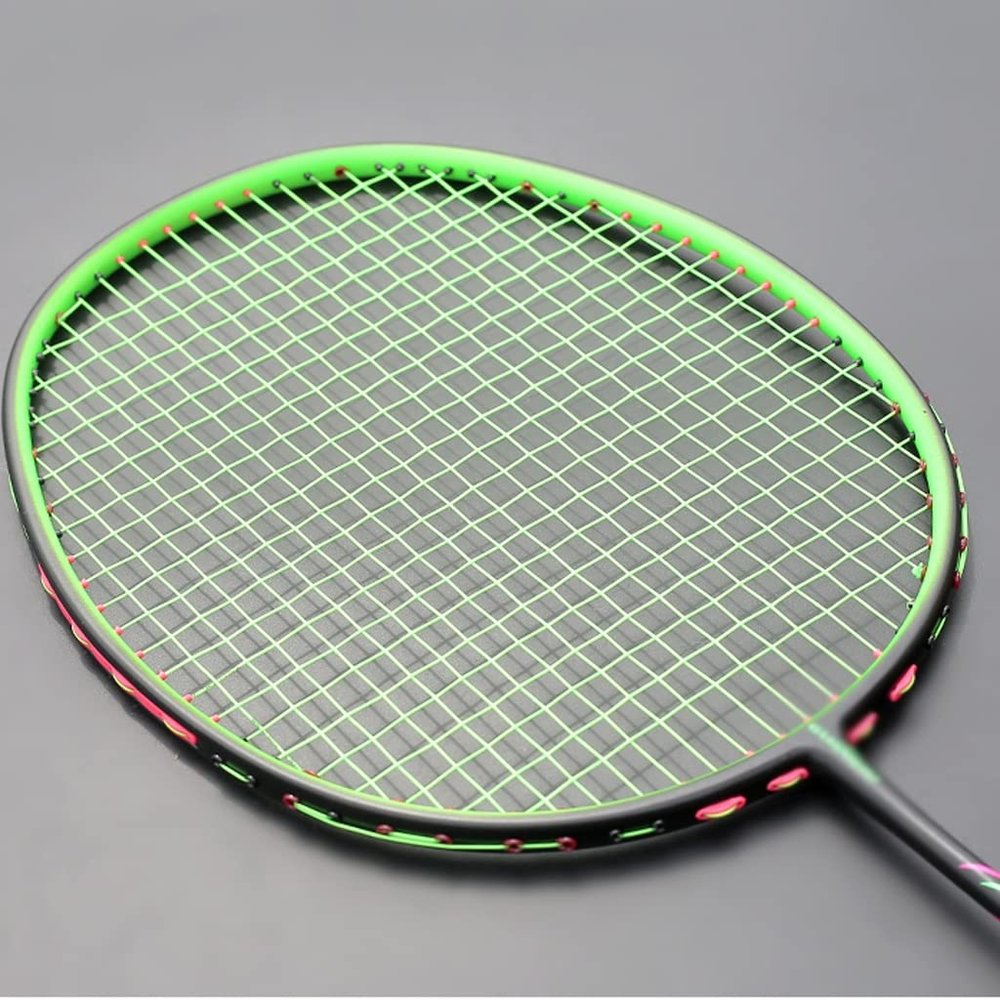 100% Carbon Fiber Badminton Racket Strung Ultralight Training Rackets Professional Racquet with Bags for Adult (Color : A, Size : One Size)