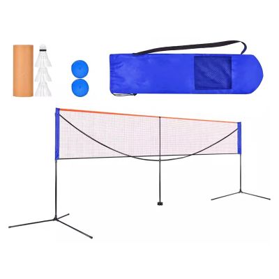 EliteBloom Badminton Net Stand 6M/ 20Ft Free Standing Badminton Net and Stand - Adjustable Height, Lightweight Portable Foldable Tennis Ball Game Frame Pole, Included Bag (Wide 6.1M/20Ft)