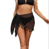 Black Swimwear Cover Up Crochet Sarong,Sexy Fashion Beach Hand Crochet Shawl Capelet Fishnet Net Skirt.(SJJ42-Black 3) view 1