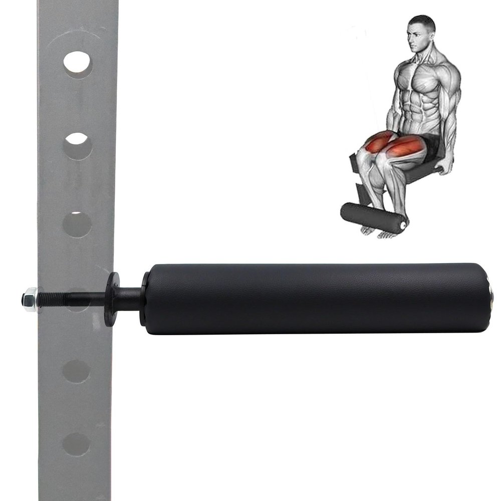 YYEDHEE Single Leg Squat Roller, Squat Rack Leg Press Attachment Leg Extension Fits 0.65" to 1" Hole for Power Rack Attachment Home Gym Split Squat Accessories (53x2.6cm)